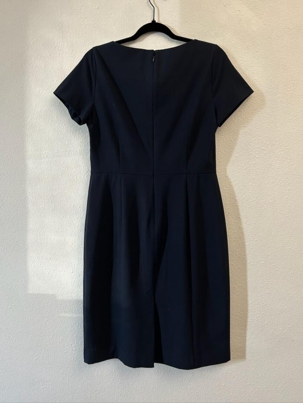 Ann Taylor Navy Square Neck Sheath Dress Size 6 Seasonless Stretch NEW - Picture 4 of 8